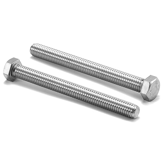 1/2-13 x 5 Hex Head Screw Bolt, 10Pcs 18-8 (304) Stainless Steel, Fully Threaded, Plain Finish, by SG TZH