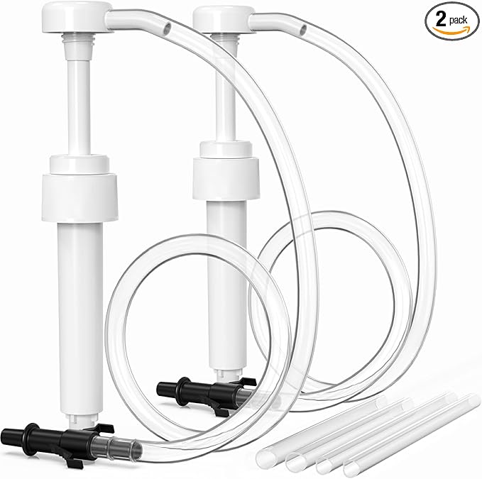 2 Pack Fluid Pump, Fluid Pump for Standard Quart Bottles，10cc Per Pump Stroke, Transmission Fluid Pump with 3rd Hand Adapter, Transfer Gear Oil Transmission and Differential Fluid Pump