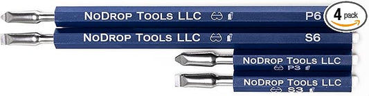 NoDrop Tools Screw Holding Screwdriver Set (4pc Slotted & Phillips Screw Starter)