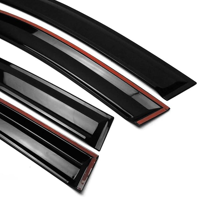 for Ford Focus Mk2 2004 2005 2006 2007 2008 2009 2010 Wind Deflector Car Side Window Visor Vent Shade Rain Guard Bright Black 4pcs