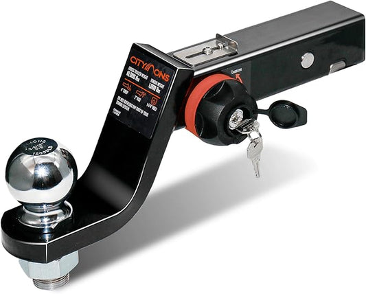 Endo-Hitch Trailer Ball Mount, Reduce Sway Anti-Rattle, 4" Drop Hitch with 2-5/16" Ball for 2" Receiver, Tow Hitch with Lock for Rv/Truck/Yachts/ATV/UTV, 10000 LBS GTW