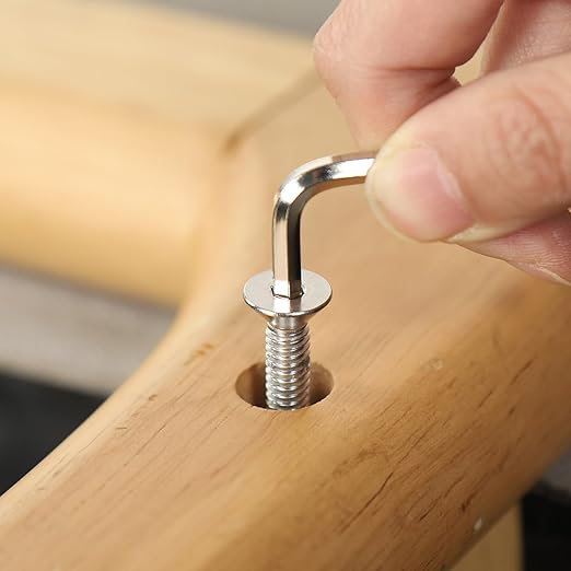 1/4-20 Bolt, 1/4-20 x 3/8 Inch Flat Socket Head Screws 50Pcs, 304 Stainless Steel 18-8 Countersunk Bolts, Full Thread, with Hex Spanner