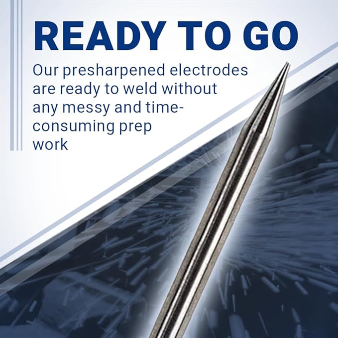 Pre-Ground TIG Tungsten Sharpened Electrodes Red 2% Thoriated 5-Pack (1/8" x 1.5")