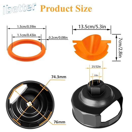 Oil Change Kit for Harley, Oil Filter Wrench,Crankcase Fill Tool,Primary Case Oil Funnel,Drip-Free Oil Filter Funnel Set, 10 O-Rings, for Harley Davidson Accessories