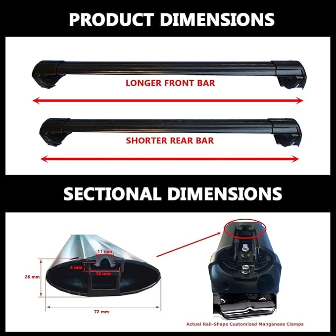 ROKIOTOEX Roof Rack Crossbars - Fit 2022– 2026 Lexus LX Flush Side Rail - Panoramic Sunroof - 220LBs Load Bar- Metal Locking Cap - Easy Install & Adjusting - Wind Noise Reduction Strip - Black Coyote