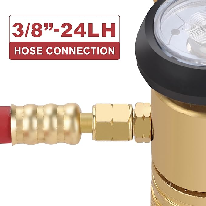 Hromee Air Acetylene Torch Hose 12-Feet X 3/16-Inch with 3/8"-24 LH Fittings