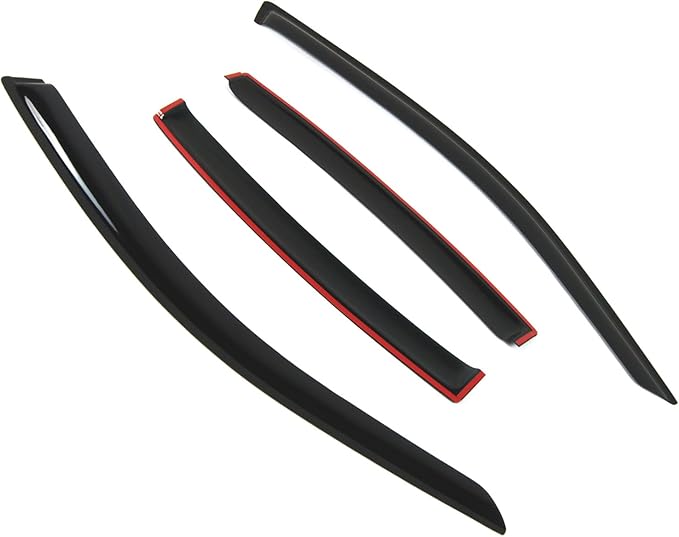TuningPros Outside Mount Window Vent Visors Rain Guards Compatible with Chrysler 200 2011-2014 | Side Window Wind Deflectors Rain Shields | Smoke Tinted, 4 Pcs Set, DGWV-787