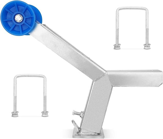 Boat Trailer Winch Post with Roller Compatible with 3" W X 4" H Boat Trailer Drawbar, Height Adjustable Boat Winch Mounts, Boat Trailer Winch Stand