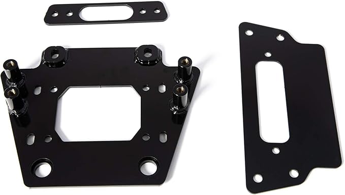 SuperATV 4500 lb Black Ops UTV Winch with Heavy Duty Winch Mounting Plate for 2020+ Kawasaki Teryx KRX 1000 | Complete Winch & Winch Mounting Kit Ready for Install | 50' Synthetic UTV Winch Rope
