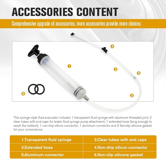 Fluid Extractor, Automotive Fluid Extractor Pump Manual Fuel Suction & Filler, Efficient Oil Extractor Pump for Fluid Extraction (7.7 fl Oz./0.24 Qt./230 CC)