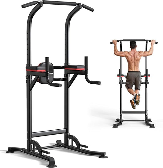 ZENOVA Pull Up Bar Dip Station Multi-Function Strength Training Equipment for Men Women Muscle Building 330/500 LBS Weight Capacity