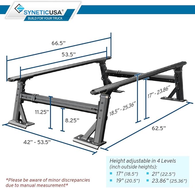 Syneticusa AR Automatic Retract Hard Tonneau Cover+R1 Rack+Side Panels Fits 2016-2026 Toyota Tacoma 5' Truck Bed Waterproof Accessories Retractable