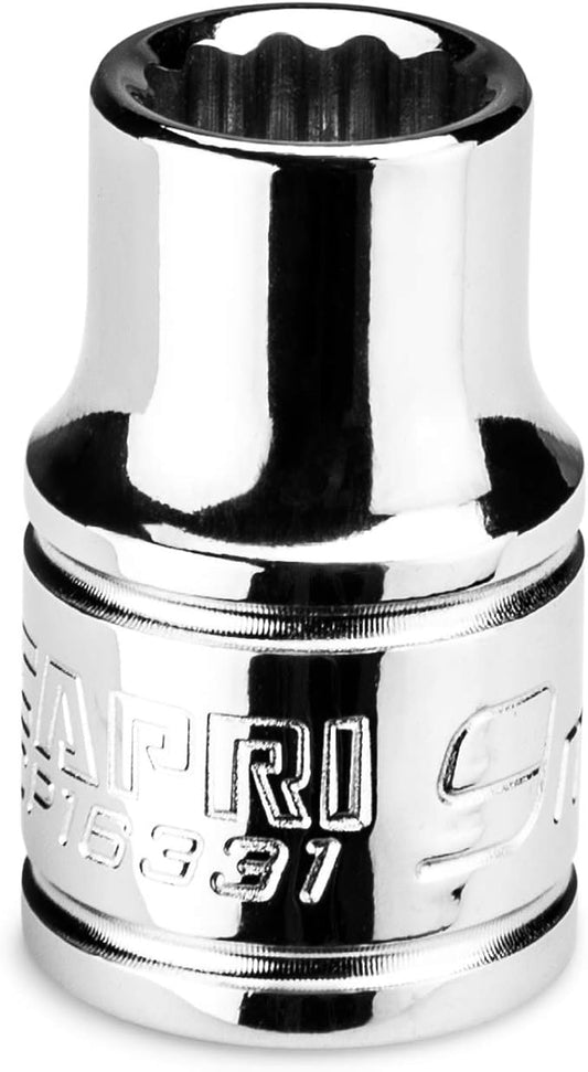 Capri Tools 9 mm Shallow Socket, 3/8 in. Drive, 12-point, Metric