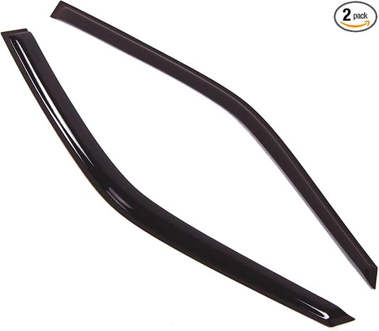TuningPros Outside Mount Window Vent Visors Rain Guards Compatible with Suzuki Grand Vitara 1999-2005 | Side Window Wind Deflectors Rain Shields | Smoke Tinted, 2 Pcs Set, DGWV-083-2