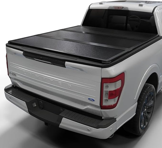 Hard Folding Truck Bed Tonneau Cover |HTF017|Fits 2015-2026 Ford F150 6'5" Bed (78")