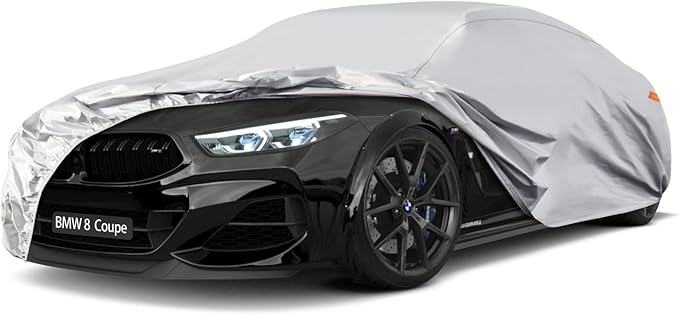Waterproof Car Cover for BMW 8 Series Coupe (1989-2024), 5 Layers Compatible with BMW 8 Series Coupe All Weather, Snowproof Windproof Rain Ice Sun UV Protection