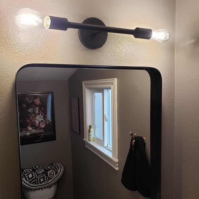 12V Wall Sconce Lighting with 2 Bulbs, 12V Bathroom Vanity Light Fixture for RV, Motorhome, Camper