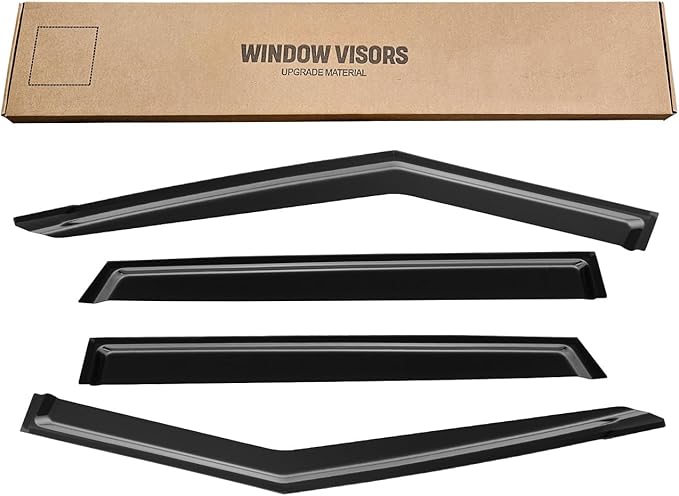 Window Rain Guards for Kia Seltos 2021-2025, Window Visor Guard Vent Wind Shade Deflector Rain Shield Protector Sun Visor for Seltos 21-25, Tape-on/Outside-Mount, 4 Pieces