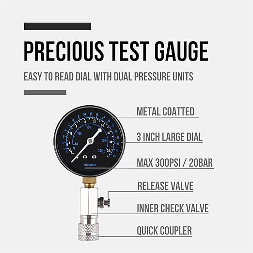 Lichamp Engine Compression Tester Automotive, Master Petrol Engine Cylinder Pressure Gauge for Motorcycle Car Truck