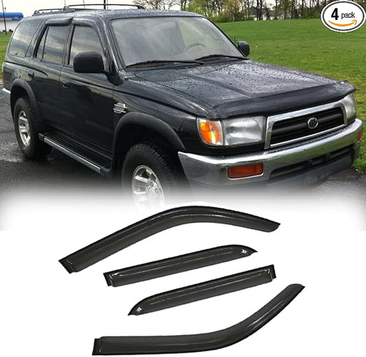 94751 Side Window Wind Deflector,4pcs Outside Mount Tape-On Nice Sun Rain Guards Set,Dark Smoke Window Visor fit for 1996-2002 Toyota 4Runner