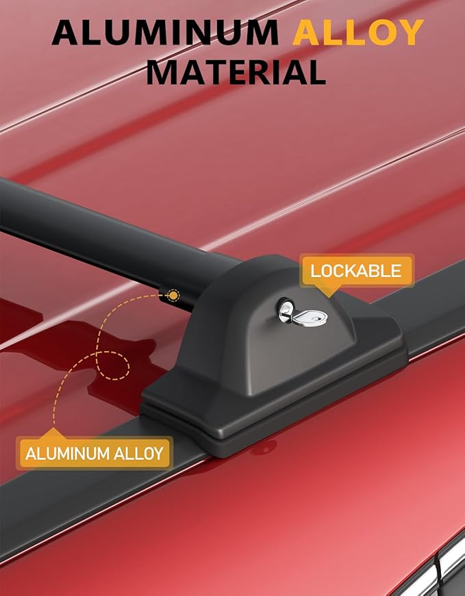 Tuyoung Lockable Roof Rack Cross Bars Compatible with Honda CRV CR-V 2007-2011 EX EX-L LX 2.4L L4, 220lbs Aluminum Heavy Duty Crossbar Roof Rail Rooftop Cargo Luggage Racks Carrier Black Accessories