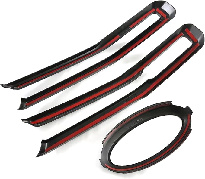 HIGH FLYING for Ford Ranger 2024 2025 Car Exterior Accessories Front Middle Grille Insert Bumper Overlay ABS Gloss Black 3pcs (Only Fit XLT/XL/XLS)