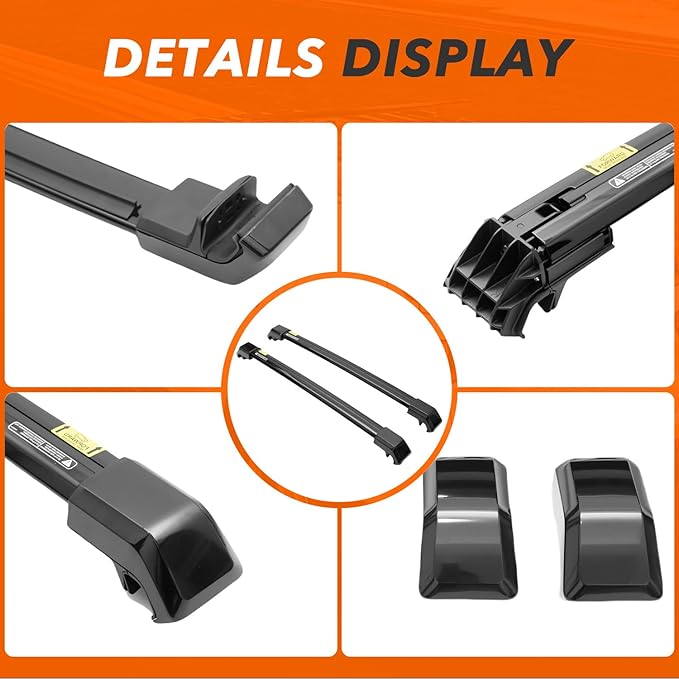 Roof Rack Side Rails + Cross Bars for Toyota Land Cruiser Prado J250 LC250/1958 2024-2026 | OEM Style & Easy Installation | Black Aluminum Cargo Carrier Rooftop Luggage Rail Crossbars