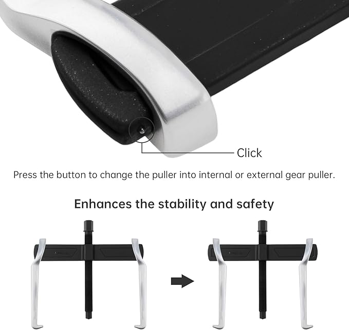 ChgImposs 14 Inch 2-Jaw Gear Puller, Adjustable Bearing Puller Gears + Wire Brush + Gloves, Reversible Removal Tool, CR-V Two Claws Puller Tool for Removal of Pulleys Flywheels Bearings Gears