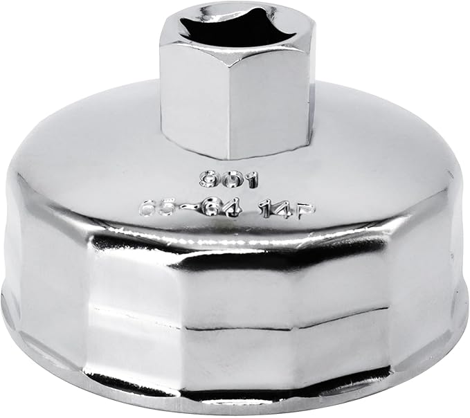 64mm/2.5Inch Inner Diameter 14 Flutes Oil Filter Wrench, Compatible with Wix 57356 15400-PLM-A02 Oil Filter, Compatible with Honda Accord Acura Civic CRV Nissan Sentra, Tool For Car Users