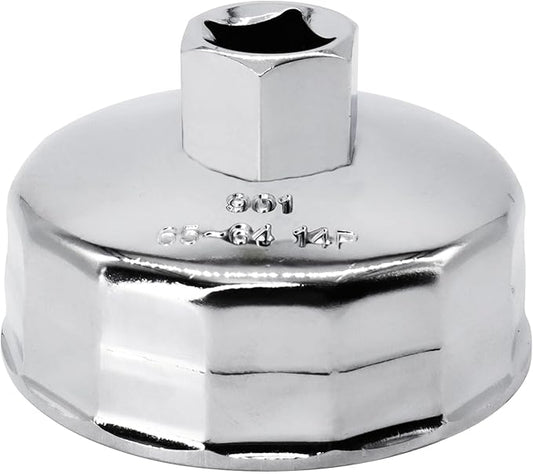 64mm/2.5Inch Inner Diameter 14 Flutes Oil Filter Wrench, Compatible with Wix 57356 15400-PLM-A02 Oil Filter, Compatible with Honda Accord Acura Civic CRV Nissan Sentra, Tool For Car Users