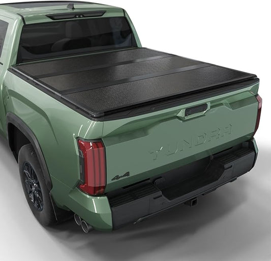 Hard Folding Truck Bed Tonneau Cover|HTF035|Fits 2022-2026 Toyota Tundra 6'6" Bed w/OE Rail System (78.7")