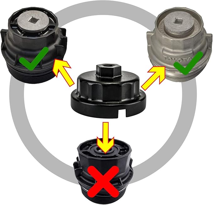 3mirrors Oil Filter Wrench, Oil Drain Tool Set Compatible with Toyota Lexus Scion Camry Tundra Highlander Sienna 2.0-5.7L Engine with 64mm Cartridge Style Oil Filter System