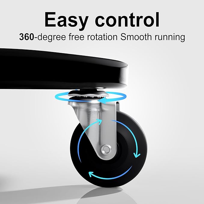 Frassie Rolling Mechanics Garage Seat Stool with Storage Tool Tray Adjustable Height for Auto Repair 300 LBS Capacity