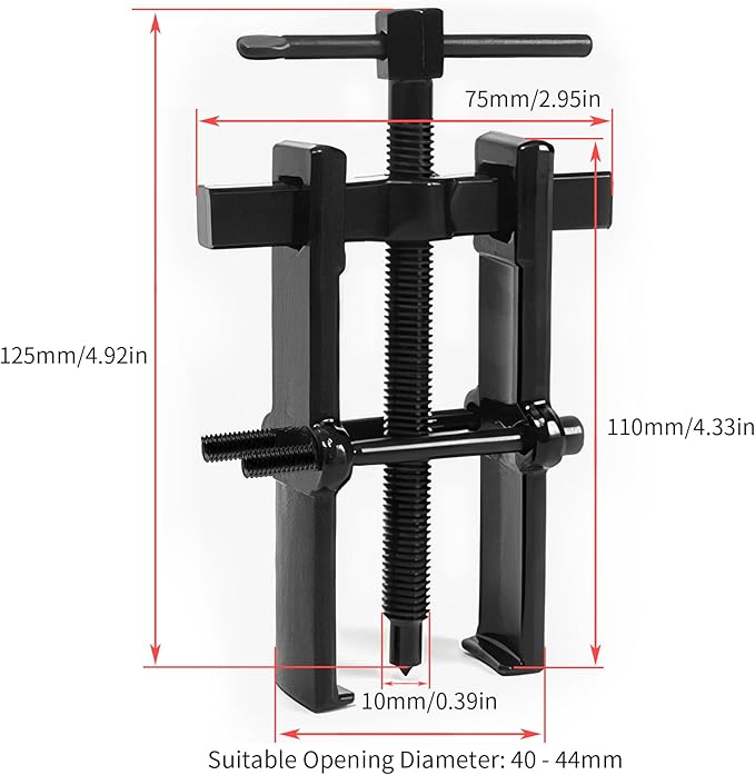 Beam 2 Jaw Puller 2" Universal Bearing Gear Pullers with 125mm T-Shaped Screw,High Carbon Steel Pullers,Adjuestable Pulley Removal Tool for Bearings/Flywheels/Pulleys Remove