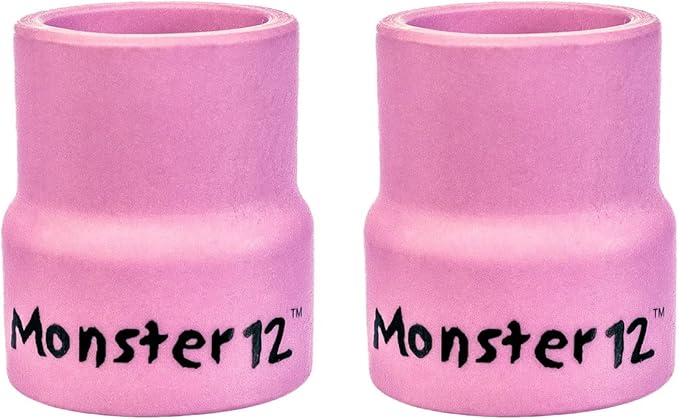 Monster #12 Ceramic Alumina TIG Cup Gas Nozzle for Welding Torch, 3/4" Orifice x 1" Long - 2 Pack