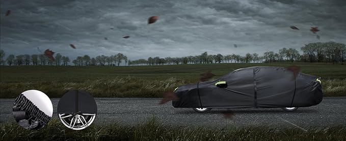 Car Cover Custom Fit for Toyota Corolla 2000-2025,Honda Civic 1991-2025,6 Layers Truck Cover Waterproof All Weather for Automobiles,Outdoor Full Exterior Cover,Rain, Sun, Wind Protection,Black