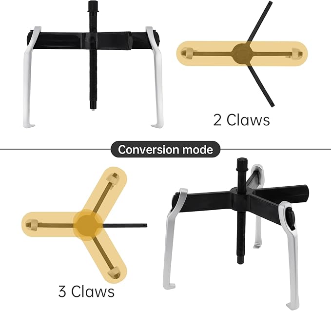 ChgImposs 2 Jaw 3 Jaw Gear Puller, Multifunctional Puller for Auto Car Repair Hand Tools, Forge and Stamp Bearing Puller (12 Inch)