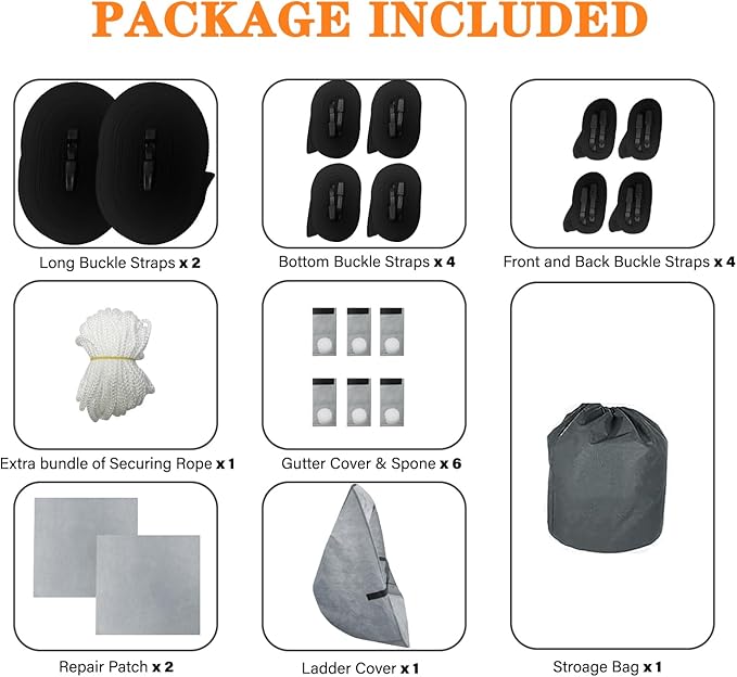 RV Cover 27-30FT Travel Trailer and Camper Covers,Heavy Duty 8-Layers Non-Woven Fabric Waterproof,All Weather,Cold and UV Resistant,Air Vent,Reflective Strip,Windproof Buckle Strap