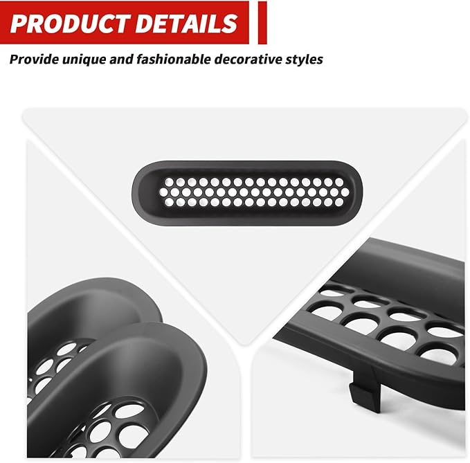 Front Grille Mesh Inserts fit for Jeep Wrangler JK & JKU 2007-2017 Black Grill Mesh Front Grille Guard Clip-on Trim Covers Exterior Accessories
