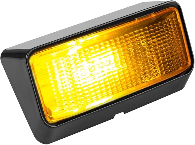 Lumitronics RV 12V LED Exterior Porch Utility Light, Clear & Amber Lenses (Black)