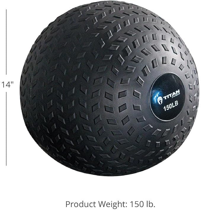 Titan Fitness Rubber Tread Slam Ball, Dead Bounce, Weight Workout - Throw, Catch, Slam, Twist