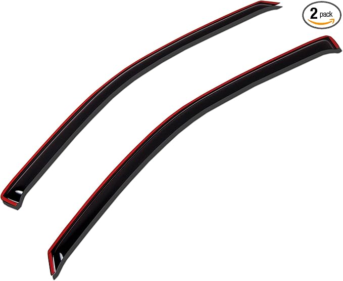 Tuningpros WV-534i-2 in-Channel Window Visor Deflector Rain Guard Dark Smoke 2-pc Set, Compatible with 1997-2003 Ford F-250 Regular Cab