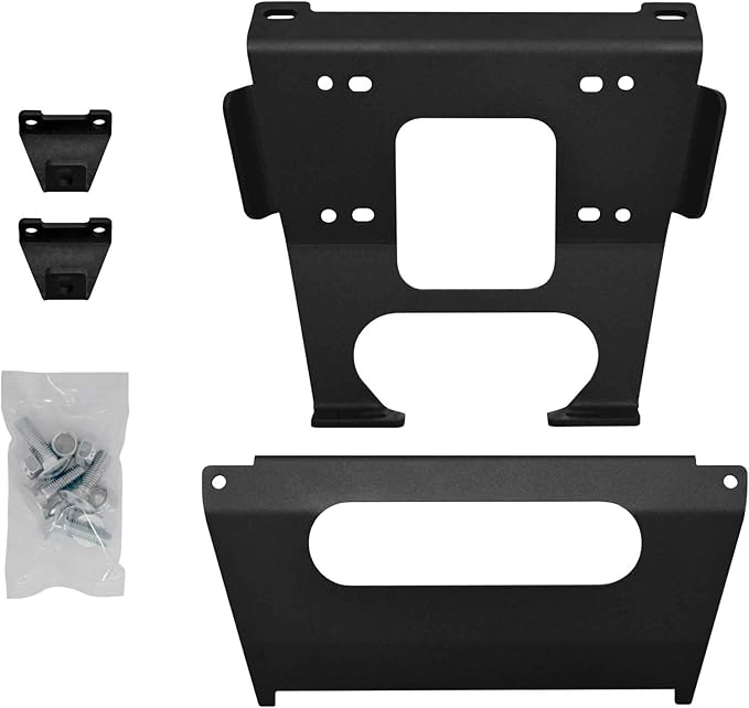 SuperATV.com Black Ops 6000 LB Winch with Winch Mounting Plate for 2019-2023 Polaris RZR XP 1000 / RZR XP 4 1000 | Complete RZR Winch Kit Ready for Install