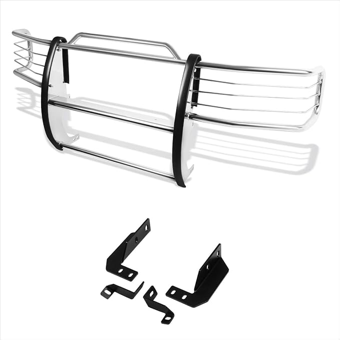 Compatible with Ford F150-F350/Bronco 92-97 Front Bumper Brush Grille Guard Protector,Chrome