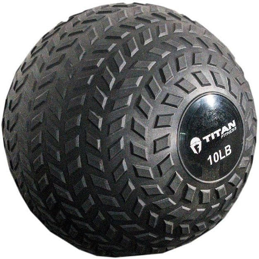 Titan Fitness Rubber Tread Slam Ball, Dead Bounce, Weight Workout - Throw, Catch, Slam, Twist