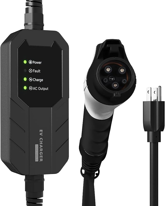 MEGEAR Skysword Ⅱ Level 1 EV Charger (110V, 16A, 25ft), EVSE Home Electric Vehicle Portable Charging Station (NEMA 5-15 Plug)