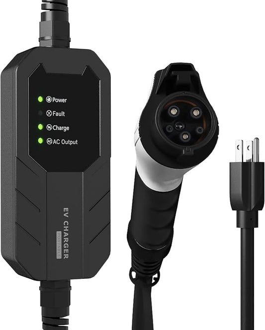 MEGEAR Skysword Ⅱ Level 1 EV Charger (110V, 16A, 25ft), EVSE Home Electric Vehicle Portable Charging Station (NEMA 5-15 Plug)