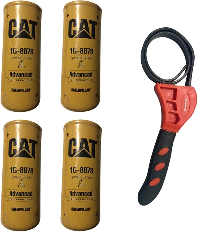 IndustrialHD IHD Strap Wrench Bundle w/Caterpillar 1G-8878 Hydraulic Oil Filter Advanced High Efficiency (4)