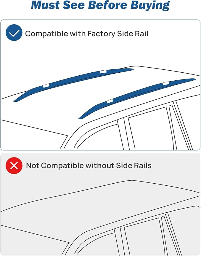 JOYTUTUS Lockable Car Roof Rack Cross Bars, Compatible with Toyota RAV4 2019-2025 with Factory Side Rail (Not Fit Adventure/Hybrid Woodland Edition/TRD Off-Road/22-24 LE), Aluminum Crossbars