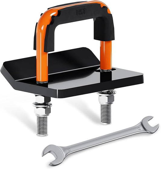 Hitch Tightener, Heavy Duty Anti-Rattle Hitch Stabilizer for 2" Hitch, Trailer Hitch Stabilizer with Rubber Isolator & Wrench for Hitch Mount, Cargo Carrier, Bike Rack (1 Pack, Orange & Black)